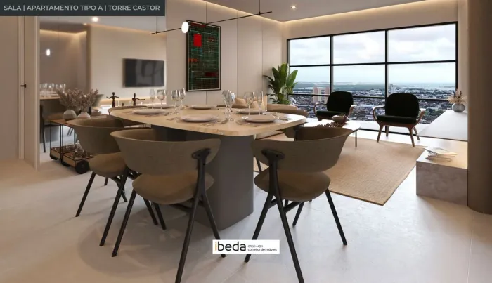 ibeda - Gemini Apartamento em Lagoa Nova. Sala, cozinha, 2 suítes + 1 semi. 97m2