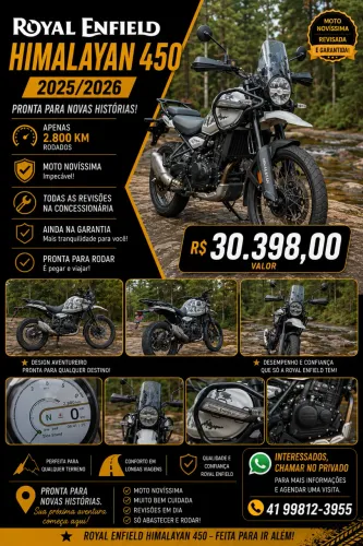ROYAL ENFIELD HIMALAYAN 450 KAMET WHITE TOP 2025/2026 R$ 30.398,00