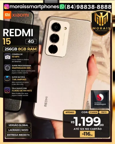 Xiaomi Redmi 15 - Titanium - 256GB | 8GB RAM - LACRADO