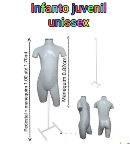 KIT 12 Manequins de Plásticos unissex adulto e infantil