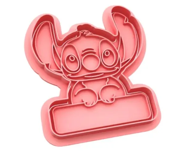 Cortador Stitch Biscuit Pasta Americana com Placa para Personalizar Doces e Artesanato