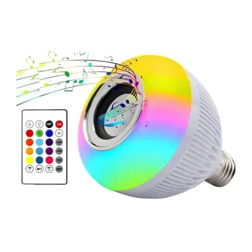 Lâmpada led RGB bluetooth caixa som