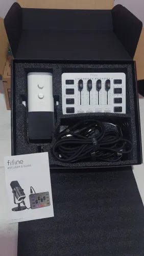 Microfone FIFINE + Mixer Profissional - NOVO<br>