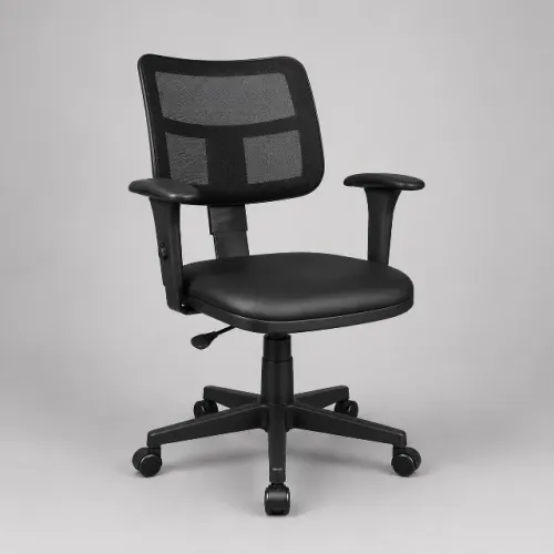 Cadeira Giratória Zip L02 Executiva Ergonômica Escritório Couro Sintético Preto