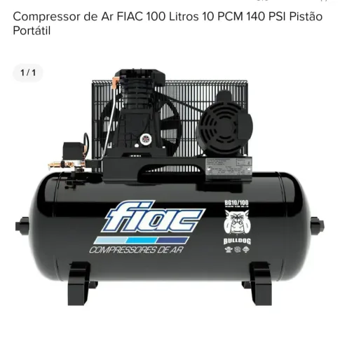 Compressor 100 litros, 140 libras Fiac modelo buldog 