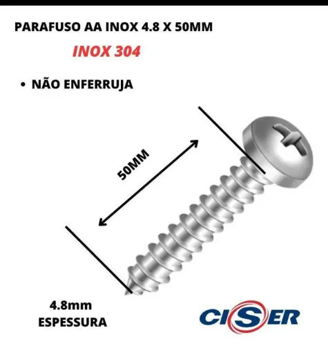 Vendo parafuso inox 4.8x50 3.000 unidade