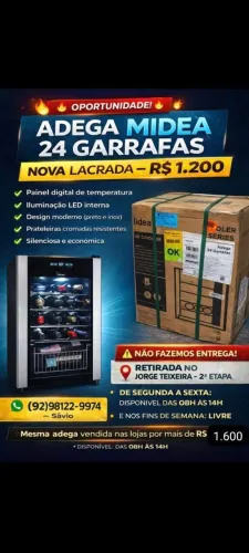 Adega Midea Carrier 24 garrafas