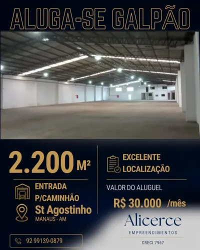 ALUGO GALPÃO PROXIMO A PONTA NEGRA COM HABITE-SE E AVCB DE 2000 M2