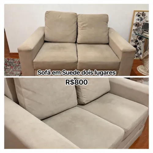 Sofá em Suede dois lugares