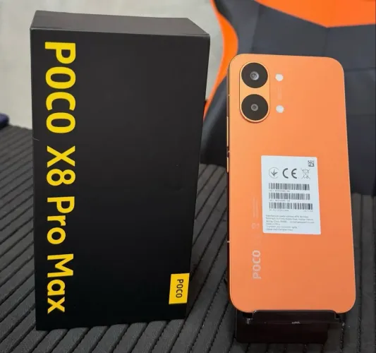 Poco x8 Pro Max 5G 512/12 Laranja Novo Entregamos Grátis Garantia