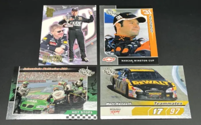 CARDS COLECIONÁVEIS NASCAR GORDON KENSETH BURTON LOTE COM 4 CARDS