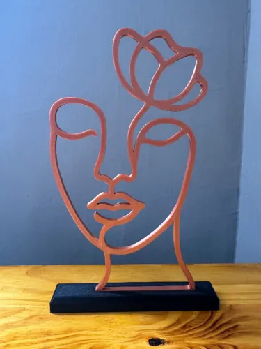 Escultura Mulher 22cm Estátua Feminina 3D Ornamento Decoração