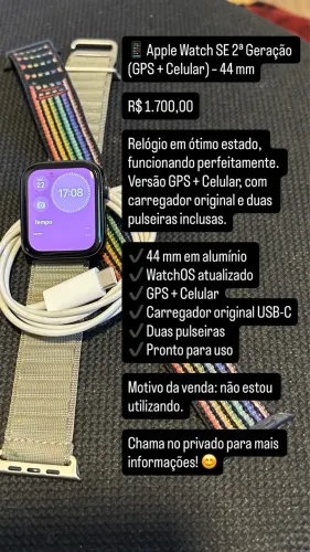 Apple Watch- SE CELULAR E CARTEIRA DIGITAL