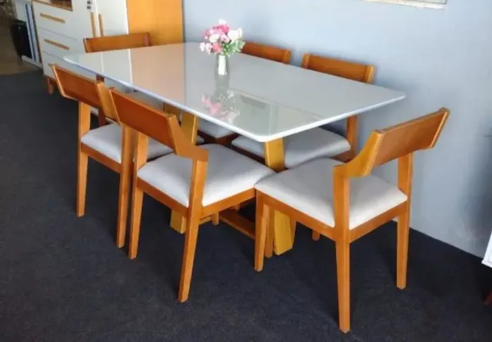 Mesa de jantar Letícia 6 cadeiras