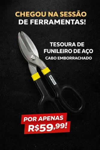 Tesoura De Funileiro De Aço Cabo Emborrachado