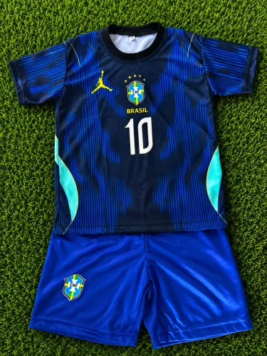 Kit Infantil Brasil 2026 Copa do Mundo Azul