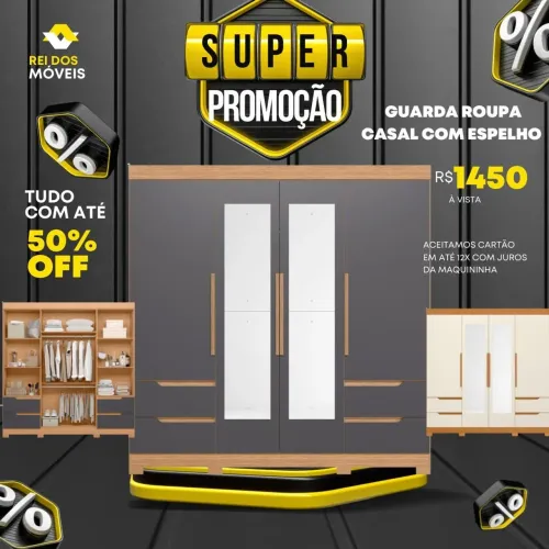 Guarda roupa casal com espelho