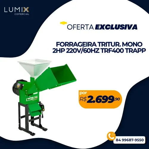 FORRAGEIRA TRITUR. MONO 2HP 220V/60HZ TRF400 TRAPP