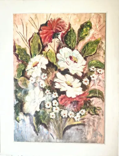Quadro lindo de flores - relíquia de família - 1.10 X 80 cm