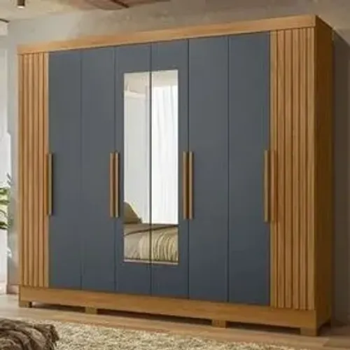 Guarda-Roupa Casal com 8 Portas e 4 Gavetas com Espelho - (Promoção)!