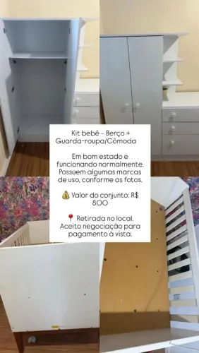 Kit guarda roupa + berço