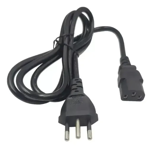 Cabo Força 1.2m 10A Tripolar Preto para PC Monitor ATX