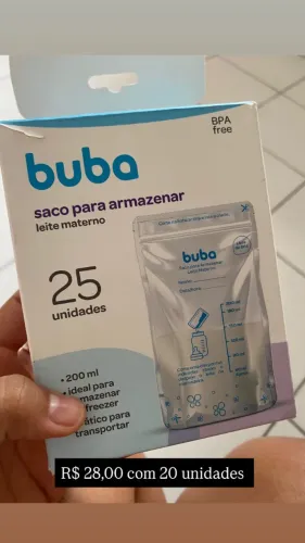 Saco de armazenar leite