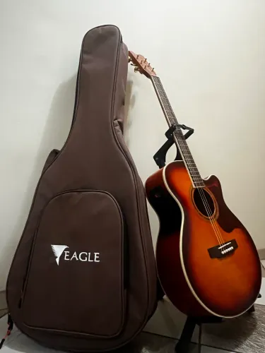 Vendo Violão Elétrico Jumbo Aço Ch70f Yb Amarelo Burst Eagle