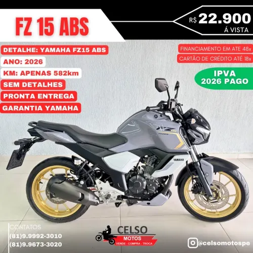 FZ15 Fazer150 2026 c/582km Financio 48x aceito sua moto na troca