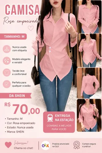 Camisa Feminina Rosa