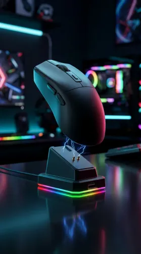 Mouse Gamer Sem Fio Leaven X3 Light - Wireless 2.4G + Bluetooth 5.2 + Base de Carregamento