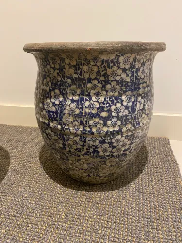 Cachepô ou vaso de Macau craquelado