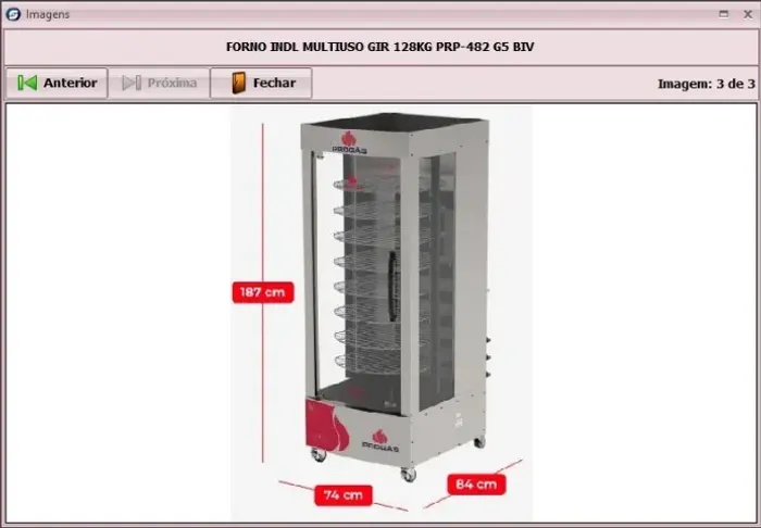 FORNO INDL MULTIUSO GIRATORIO 128KG 