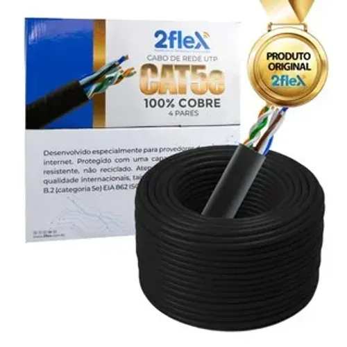 Cabo De Rede 2flex Cat5e 100% Cobre 4 Pares 305m Utp