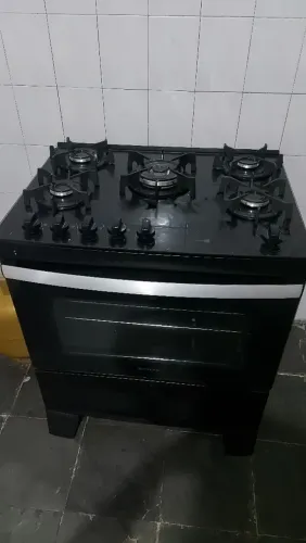 Fogão ATLAS NOVO 5 bocas mesa de vidro