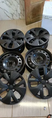 Par de rodas de ferro e carlotas polo 2026 original Wolksvagen aro 15