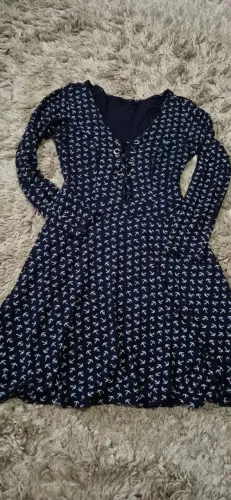 VESTIDO MANGA LONGA ESTAMPADO (ÂNCORAS)
