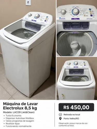 Maquina de Lavar Electrolux 8,5kg