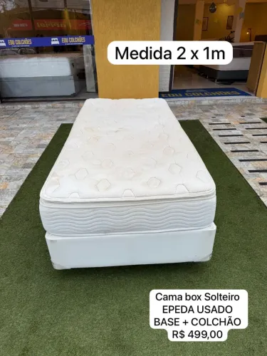 Cama de Solteirão 2 x 1 usada base + Colchão - Entrego!
