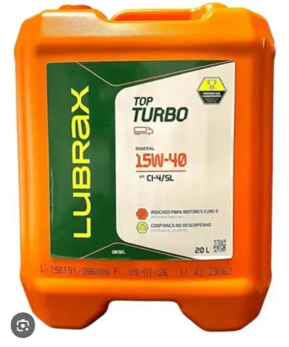 Óleo lubrax top turbo 15w40 CI-4/SL 20 litros
