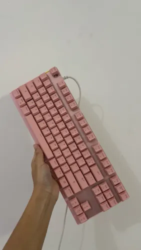 Kit Teclado e Mouse Gamer Rosa Motospeed