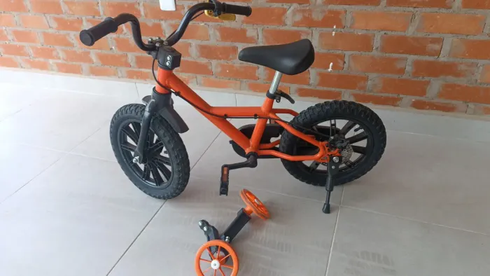 Bicicleta Infantil de Ciclismo Aro 14 Robot Btwin Laranja