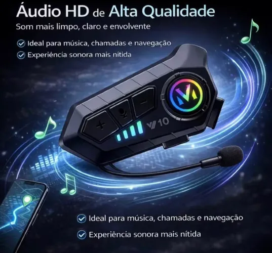 INTERCOMUNICADOR BLUETOOTH V10 PARA CAPACETE
