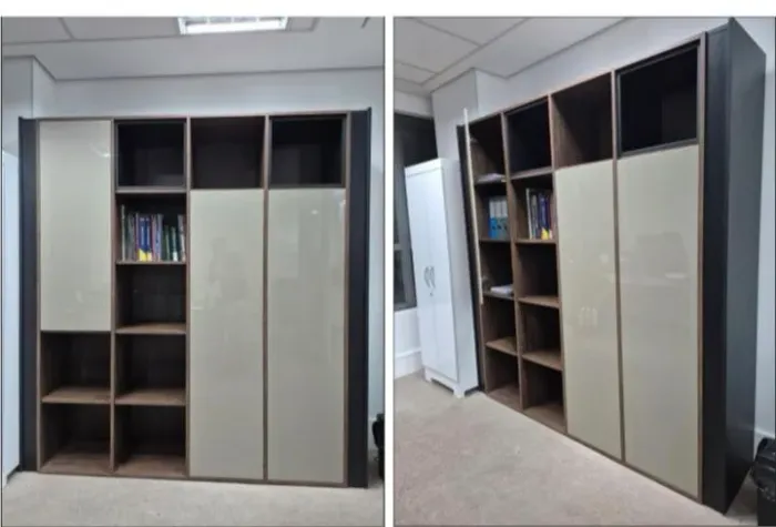 Mobiliário de escritório (4 Mesa e Gabeta + 1 Armário) Novinho Perfeita