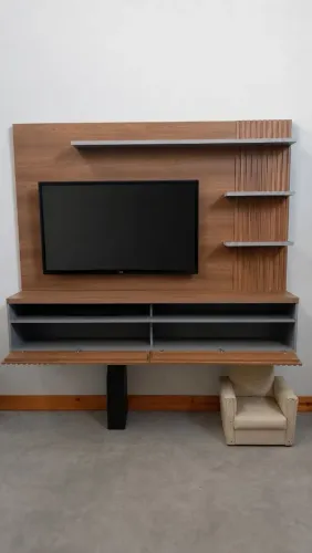 Rack c/ Painel para tv 50" suspenso, portas basculantes, grande, móvel p/ sala