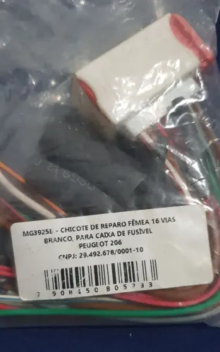 Chicote de Reparo 16 Vias Caixa de Fusível Peugeot 206 Novo