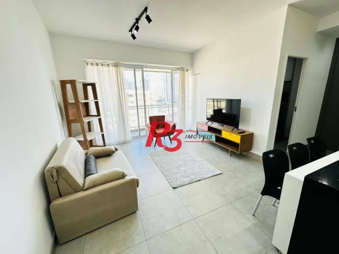 Apartamento com 1 dormitório para alugar, 60 m² por R$ 5.000,00/mês - Pompéia - Santos/SP