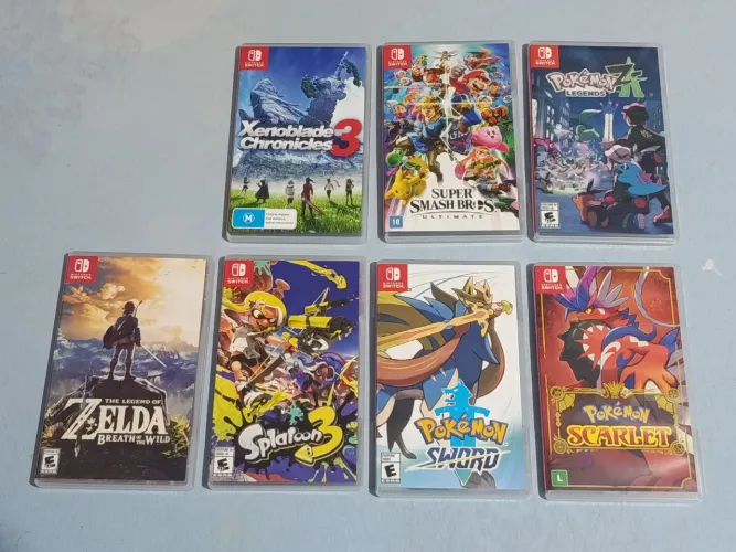 Jogos mídia física de Nintendo Switch (Veja a descrição)