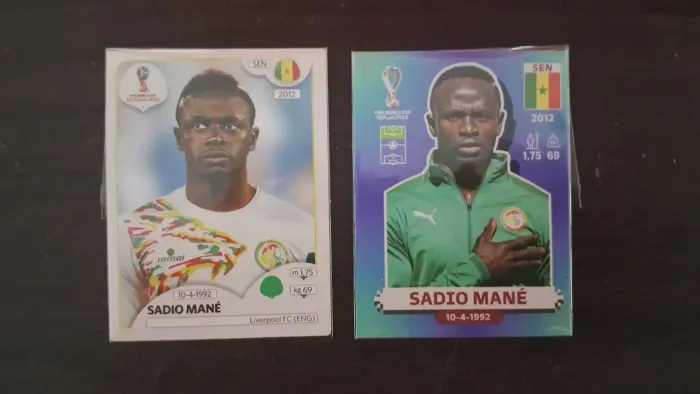 Duo figurinhas craques da Copa- Sadio Mane 2018 e 20220