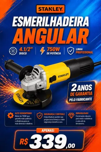 Esmerilhadeira Angular Stanley 4.1/2? 750 W